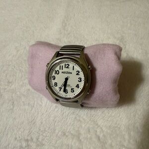 Reizen Talking Atomic Watch with Stainless Steel Expansion Band